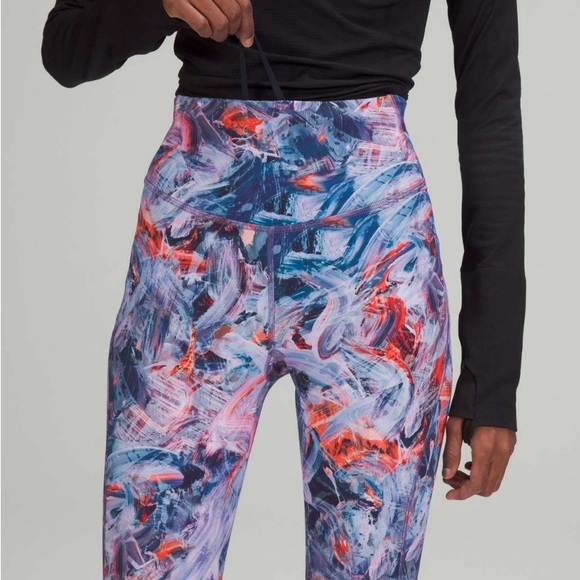 Lululemon Base Pace High-Rise Running Tight 28" *Brushed Nulux Purple Multi Sz8 - Picture 4 of 13